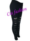 calça leg com renda. de cotom